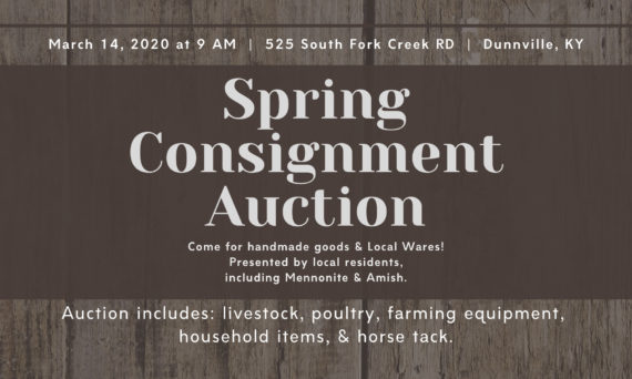 Amish Spring Consignment Auction South Fork Creek Rd